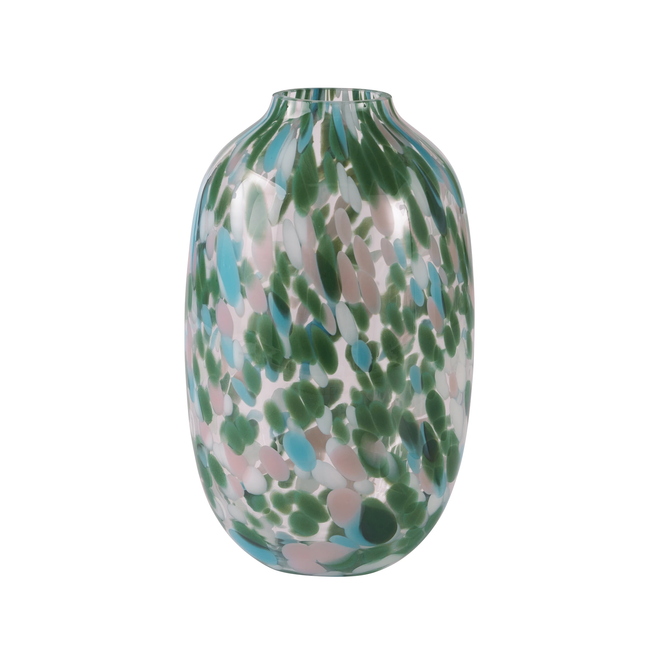 Better Homes & Gardens 10" Green Painted Glass Vase