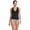 Black, variant on Women's Petite V-Neck Plunge X Back Tankini Top