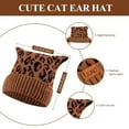 thumbnail image 5 of Yuanlong womens hats leopard Knitted Scarf Cat Shape Beanie Cap With Gloves 3-piece Suits Winter Thermal Fashion Hat Sets, 5 of 5
