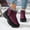 Wine, variant on Women Quilted Slip On Ankle Snow Boots Furry Cuff Plush Lined Thick Rugged Sole Non Slip Warm Winter Booties Black 9