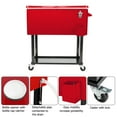 thumbnail image 5 of GoDecor 80QT Iron Spray Cooler Cart  Rolling Party Ice Bee Chest Patio Warm Shelf Red, 5 of 7