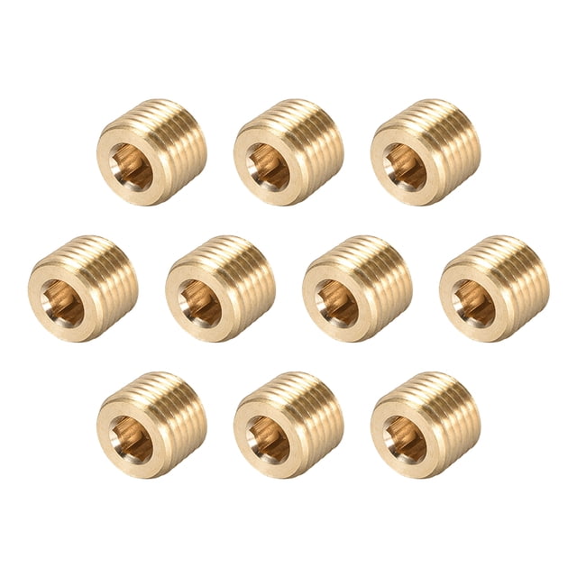 Accesorio de Tubo de Latón Único Bargains - Tapón Avellanado Hexagonal G3/8 Macho Conducción Tapones de Tubo Avellanados 10Pcs 1/4NPT