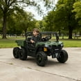 thumbnail image 2 of Qaba 24V 4WD Kids Ride On Truck with 6 Wheels, 2 Seater and Dump Bed, Green, 2 of 10