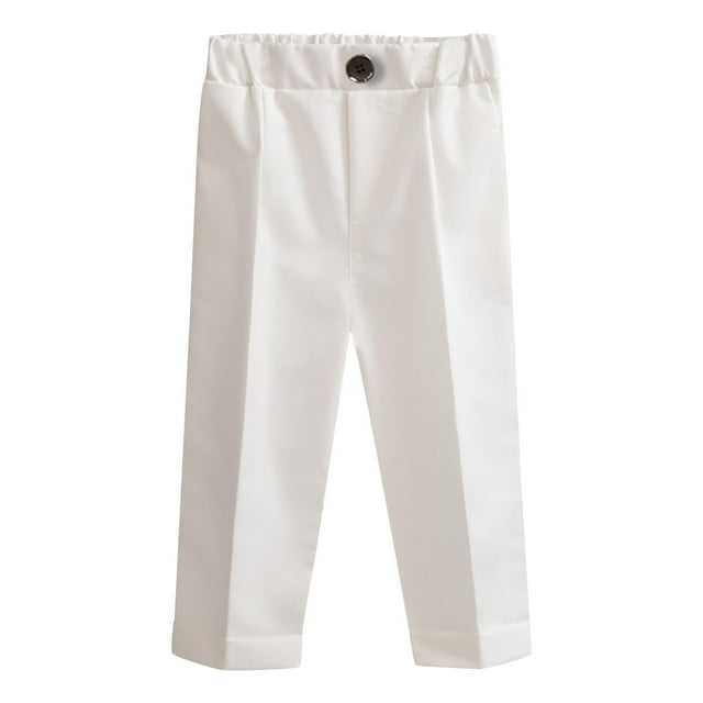 Timegard Toddler Baby Clothes Boy Formal Pants Button Comfy Casual Children Suit Pants Solid Color
