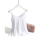 thumbnail image 1 of AOSSVIAO 2024 Top con tirantes finos para mujer Halter cuello en V camisola blanca básica sin mangas satén camisetas sin mangas de seda camisola de verano para mujer, 1 of 5