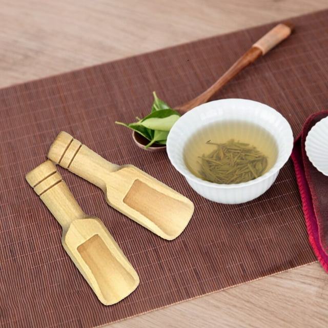 kiskick Wooden Spoon - Eco-Friendly Reusable Wood Small Bath Salt Spoon - Natural Household Tool
