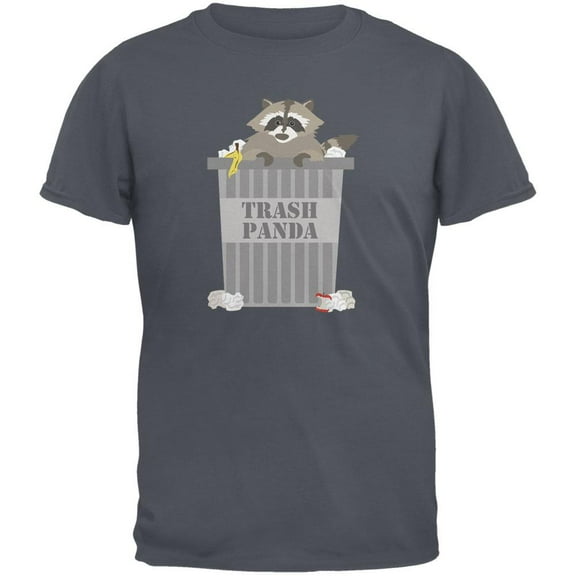 Trash Panda Raccoon Charcoal Grey Adult T-Shirt - 2X-Large