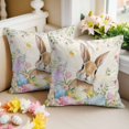 thumbnail image 2 of Easter Decorative Throw Pillow Covers 20x20 Inch Set of 2 Easter Eggs Bunny Home Decor Pillow Cases for Couch, Spring Floral Rabbit Vintage Cushion Case for Living Room Bedroom Bed Car Chair, 2 of 9