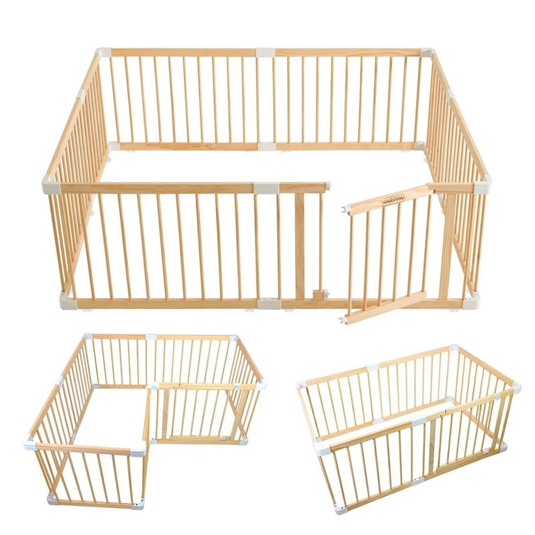 Playpen With Mat Wooden Playpen Extra Large For Toddlers And