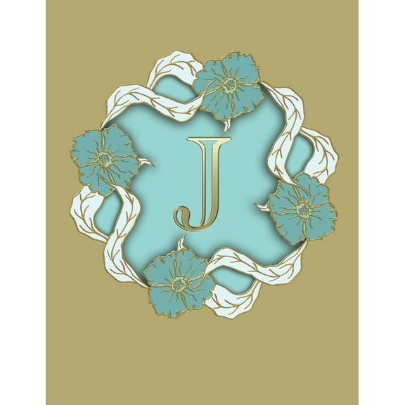 J: 100 Pages 8.5" X 11" Monogram Notebook College Ruled Line Paper, (Paperback)