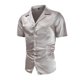 thumbnail image 1 of Blusa y camisa de manga corta con cuello vuelto para hombre, camisa brillante de manga corta con cuello vuelto, blusa de manga corta con cuello vuelto, abrigo de poliéster para hombre, 1 of 8