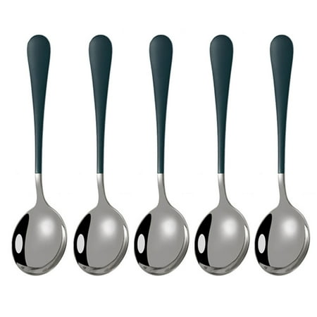 

iaksohdu 5Pcs Stainless Steel Desserts Ice Cream Coffee Stirring Spoons Kitchen Tableware