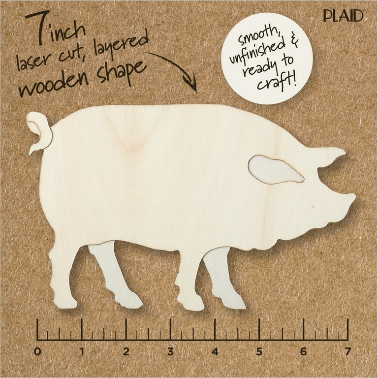 Pig - Laser Cut Out Unfinished Wood Craft Shape PIG7 Pig - Laser Cut Out Unfinished Wood Craft Shape PIG7