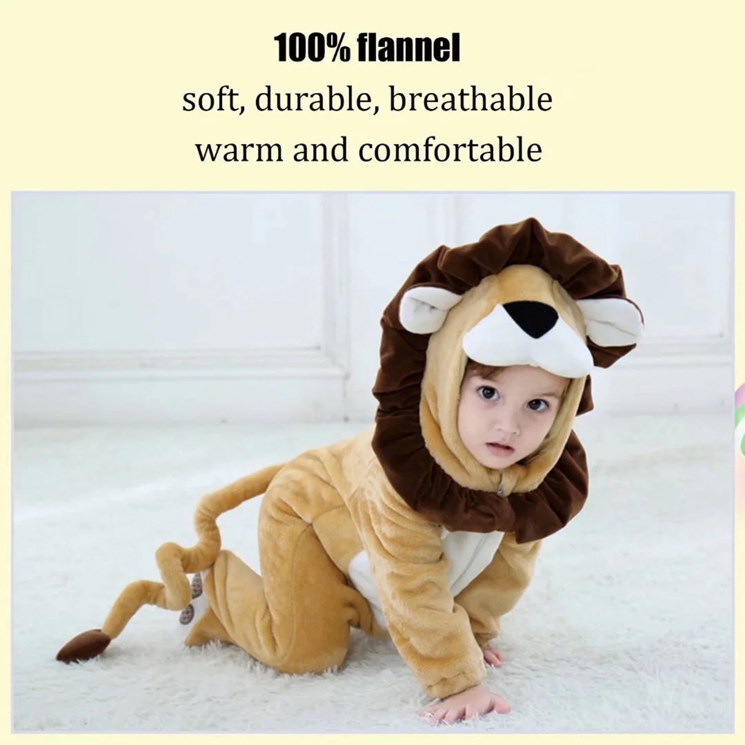 Baby Lion Costumes Unisex Toddler Onesie Halloween Dress Up Romper, 6-12 Months