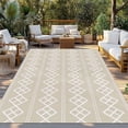 thumbnail image 2 of Beige Boho Outdoor Rug for Patio/Deck/Porch, Non-Slip Large Area Rug 5 x 8 Ft, Vintage Ethnic Tribe Abstract Art Geometric Indoor Outdoor Rugs Washable Area Rugs, Reversible Camping Rug Carpet Runner, 2 of 8