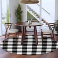 thumbnail image 5 of 6ft Washable Round Rug, Black Plaid Non-Slip Circle Area Rug for Living Room Bedroom, Black Gradient Indoor Floor Mat for Home Decor, 5 of 9