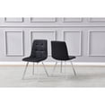 thumbnail image 2 of Huey Black Velvet Fabric Side Chairs in Silver (Set of 4), 2 of 2