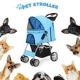thumbnail image 2 of Flexzion Pet Stroller for Dogs, Cats and Small Animals, Carrier Cage 4 Wheels, Blue, 2 of 10