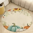 thumbnail image 4 of Autumn Harvest Pumpkins Sunflowers Round Area Rugs for Bedroom Living Room, 3FT Soft Comfy Indoor Circle Carpets, Carpet Home Decor Floor Mat, 4 of 6