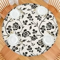 thumbnail image 5 of 44in Round Tablecloth with Elastic Edge, Waterproof Fitted Table Cover for 36-44" Tables, Floral Theme Polyester Reusable Table Cloths Wipe Clean for Picnic, Dining, Outdoor Use and Party Decor, 5 of 7
