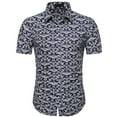 thumbnail image 3 of Men Vintage Shirt Printed/ Solid Tshirts Slim Fit Button-Down Blouses Tops Casual Comfy Clothing, 3 of 4