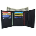 thumbnail image 3 of Soft Lamb Leather Trifold Card Holder Wallet W/Outside ID Window 1555, 3 of 24