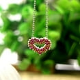 thumbnail image 2 of Amy and Annette Sterling Silver Ruby and Garnet Heart Pendant Necklace, 2 of 5