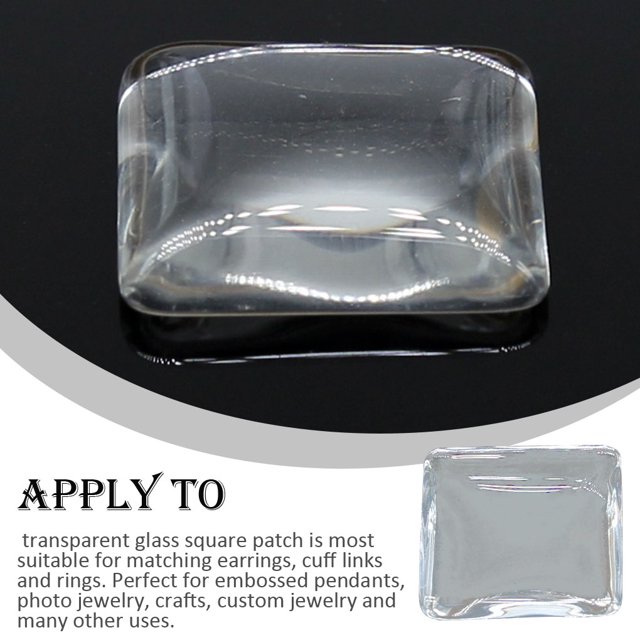 1 Bag Transparent Patch Square Style Not Easy to Deform DIY Handicraft Jewelry Direct Paste Crystal Gem for Relief Pendant