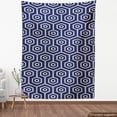 thumbnail image 4 of Ambesonne Ethnic Fabric by the Yard Upholstery, Folk Art Ikat Pattern Zigzag, 5 Yards, Navy Blue and Eggshell, 4 of 5