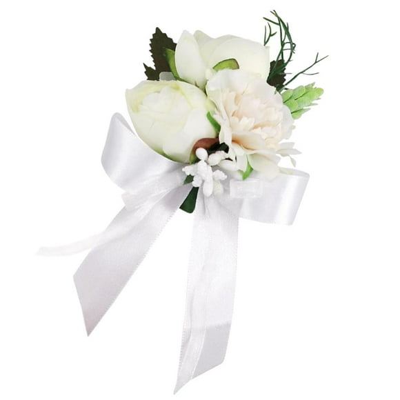 Ajustable Colcomx Ramillete Muñequera Flor de boda para niña