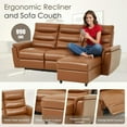 thumbnail image 5 of YODOLLA Leather Power Reclining Sofa Set, Reclining Sectional Couches with Storage Chaise, Adjustable Backrest & Footrest, L Shaped Pull Out Couch for Living Room Home Theater Apartment RV in Brown, 5 of 9
