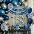 thumbnail image 4 of AYUQI Blue 18th Birthday Decorations for Men, Navy Blue Silver Happy 18th Birthday, Blue and Silver 18th Birthday Balloons with Birthday Banner for Him 18 Years Old Birthday Party Supplies, 4 of 8