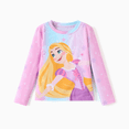 thumbnail image 5 of Disney Princess Rapunzel Girls Rash Guard Swimsuit Long Sleeve Top and Ruffle Bikini Bottom Set for Kids 2–9Y, 5 of 11