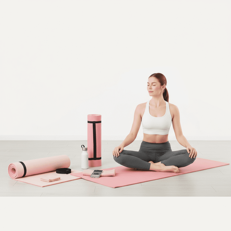 Athletic Works Yoga Mat, 68 in x 24 in, 10 mm TPE, Coral and Peach