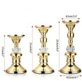 thumbnail image 3 of Gold Metal Pillar Candlestick Holders Vintage Pillar Candle Holders Elegant Metal Crystal Pillar Candle Stands, 3 of 10