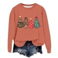 thumbnail image 1 of VBARHMQRT Sweat-Shirt Court pour Femmes, Manches Longues, Col Rond, Imprimé de Noël, Léger, 1 of 5