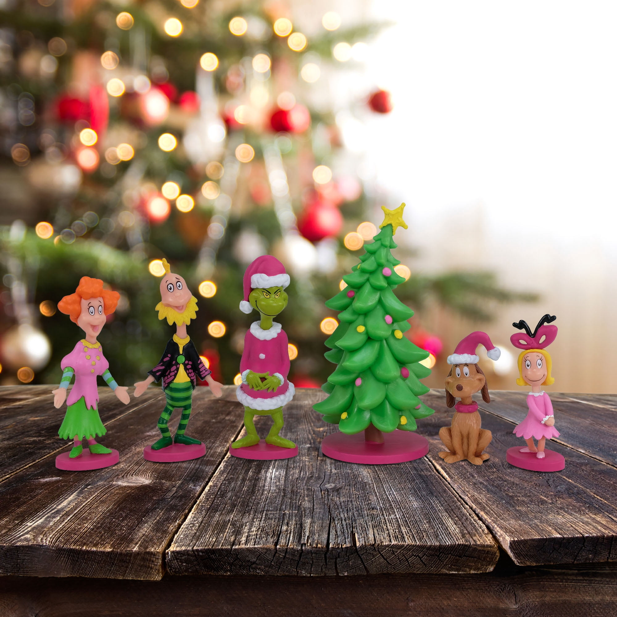 Dr. Seuss The Grinch 6‑Piece Collectible Figurine Toy Set