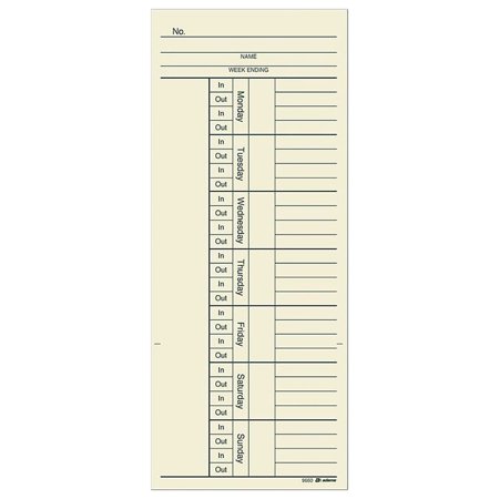 Adams Time Cards for Acroprint 125 ES700 ES900 ESP180 Time Clock 442764
