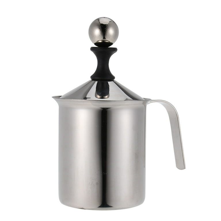 400ml Manual Coffee Frother Creamer Stainless Steel Manual Milk Frother  Foam Maker Coffee milk Double Mesh
