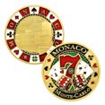 thumbnail image 1 of Casino Monaco, ficha de buena suerte, moneda de desafío, ficha de póquer de Metal comprometida, moneda de la suerte, regalo de colección de recuerdo chapado en oro, 1 of 2