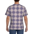 thumbnail image 2 of Rocae Purple Floral Gingham Check Plaid for Men's Moisture-Wicking Crew Tee - T-Shirt for Sports, Outdoor Activities, and Casual WearMedium, 2 of 9