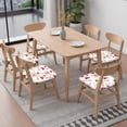 thumbnail image 6 of Red Christmas Gingerbread Man Seat Covers for Dining Room Chairs Set Of 6,Stretch Printed Washable Chair Seat Cover with Elastic Ties and Button,Removable Waterproof Couch Cushion Covers, 6 of 6