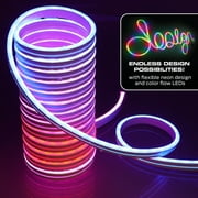 Monster 16.4ft Neon LED Strip Lights, Multicolor Flow LED Lights for Indoor & Outdoor Decor, Mounting Clips Included