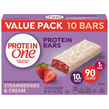 Protein One 90 Calorie Strawberries & Cream Bars 10 Count, 9.6 (Best Low Calorie Granola Bars)