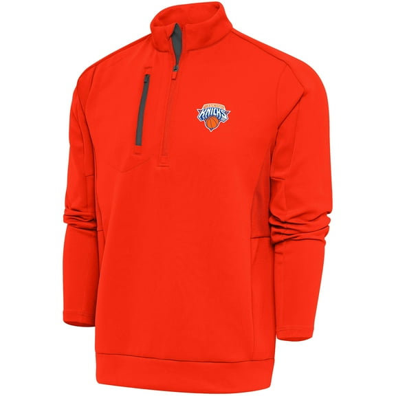 Men's Antigua  Orange Westchester Knicks Generation Quarter-Zip Pullover Top