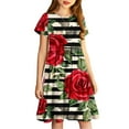 thumbnail image 2 of GERsome Short Sleeve Dress for Girls Crewneck A Line Swing Skater Twirly Party Dresses 4-14 Years, 2 of 5