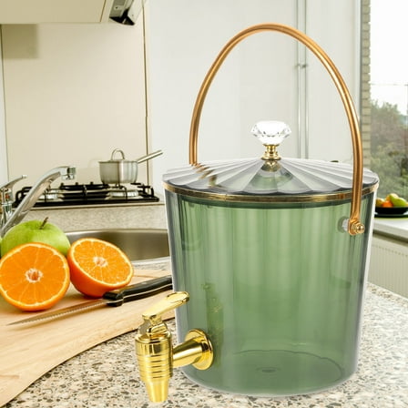 LOLIPPYY 3.5 Gallon Green Plastic Beverage Dispenser with Spigot, Perfect for Parties, Juices, Water Storage