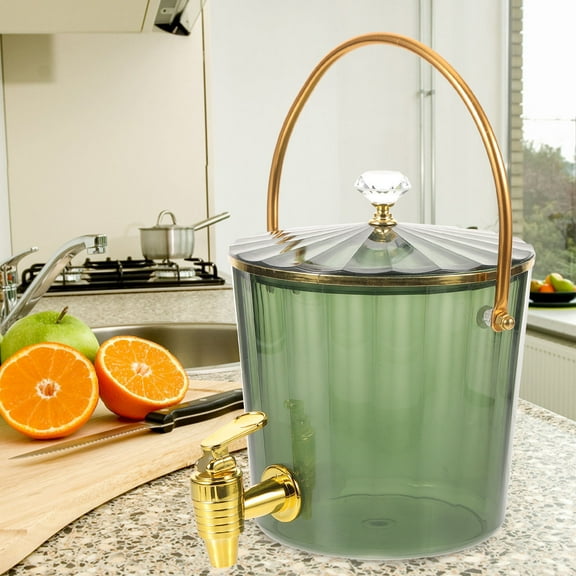 LOLIPPYY 3.5 Gallon Green Plastic Beverage Dispenser with Spigot, Perfect for Parties, Juices, Water Storage