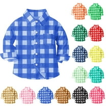 Gifts for Girls Horkkom Boys Long Sleeve Button Down Shirts Toddler Kids Plaid Shirt Fall Winter Jacket with Pocket 5 Years