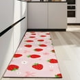 thumbnail image 4 of Strawberry Plants Fruit Flower Bow Kitchen Rug Mat,Kitchen Runner Rugs Non Skid Washable,Decorative Kitchen Floor Mats for Kitchen,Sink,Laundry,17"X47", 4 of 5